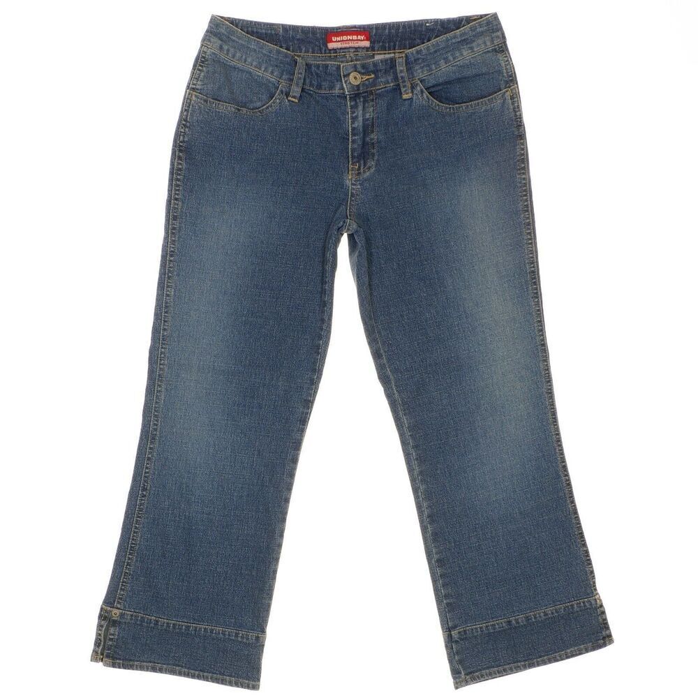 UNIONBAY Crop Jeans Size 7 Juniors Blue Denim Stretch Measures 27 x 23